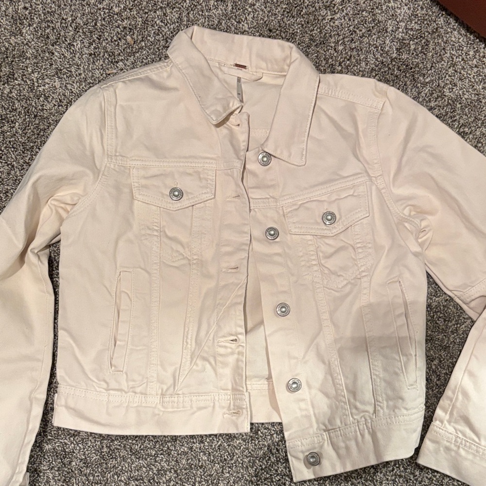 Xs free people Women's Cream Denim Jacket